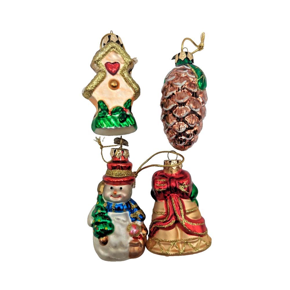 Thomas Pacconi Blown Glass‎ Ornaments Lot of 4